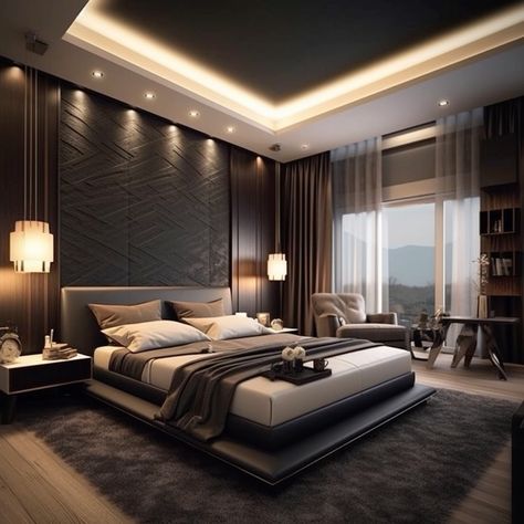 Bed and TV Background Design